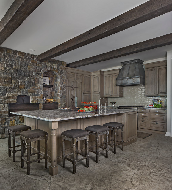 Old World Lake Home traditional-kitchen