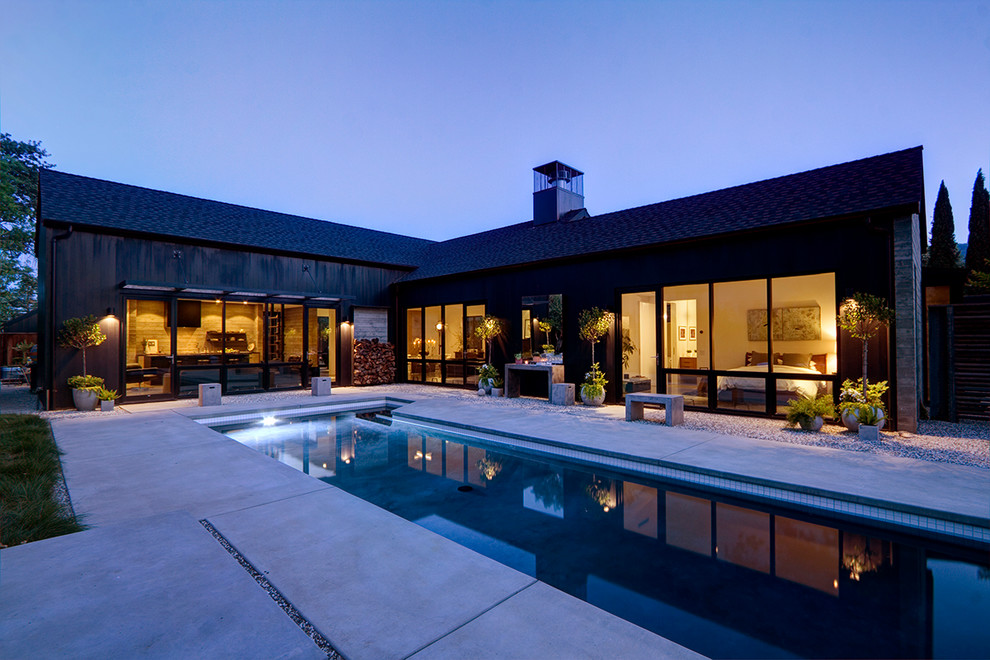 Black Is The New Farmhouse - Farmhouse - Pool - San Francisco - by a.d ...