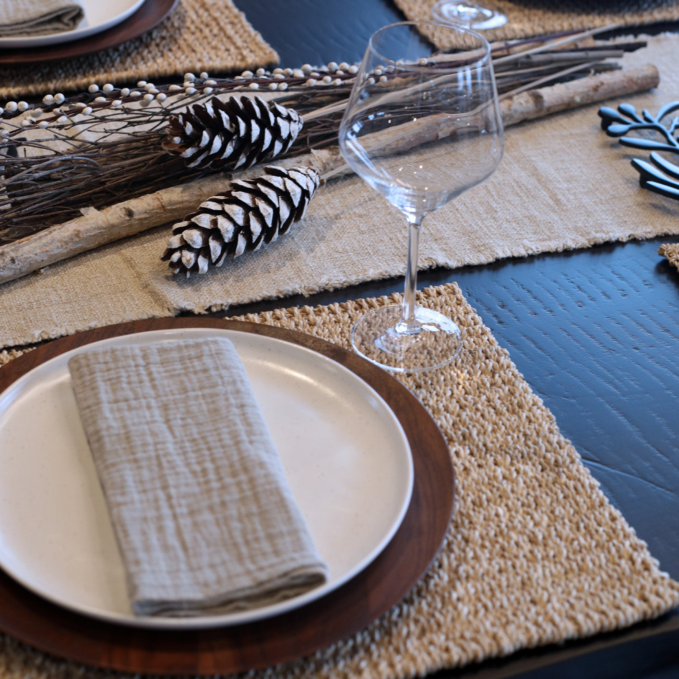Example of a mountain style dining room design in Vancouver