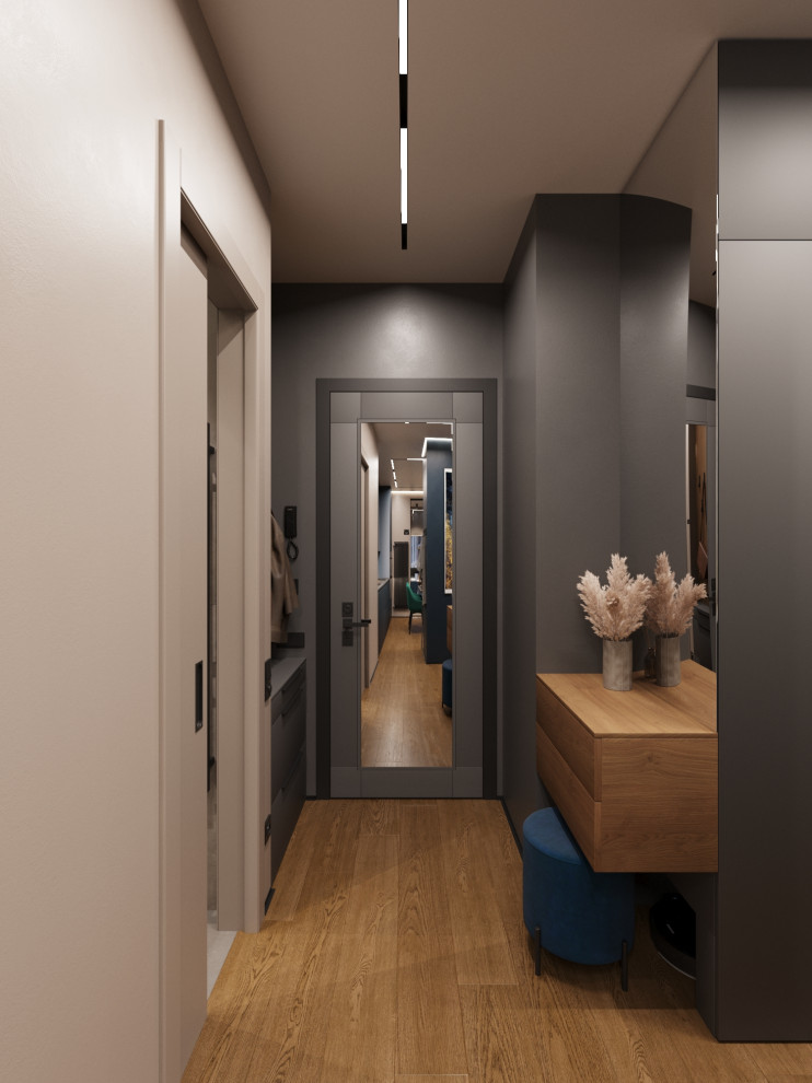 Дизайн-проект квартиры в темно серых тонах