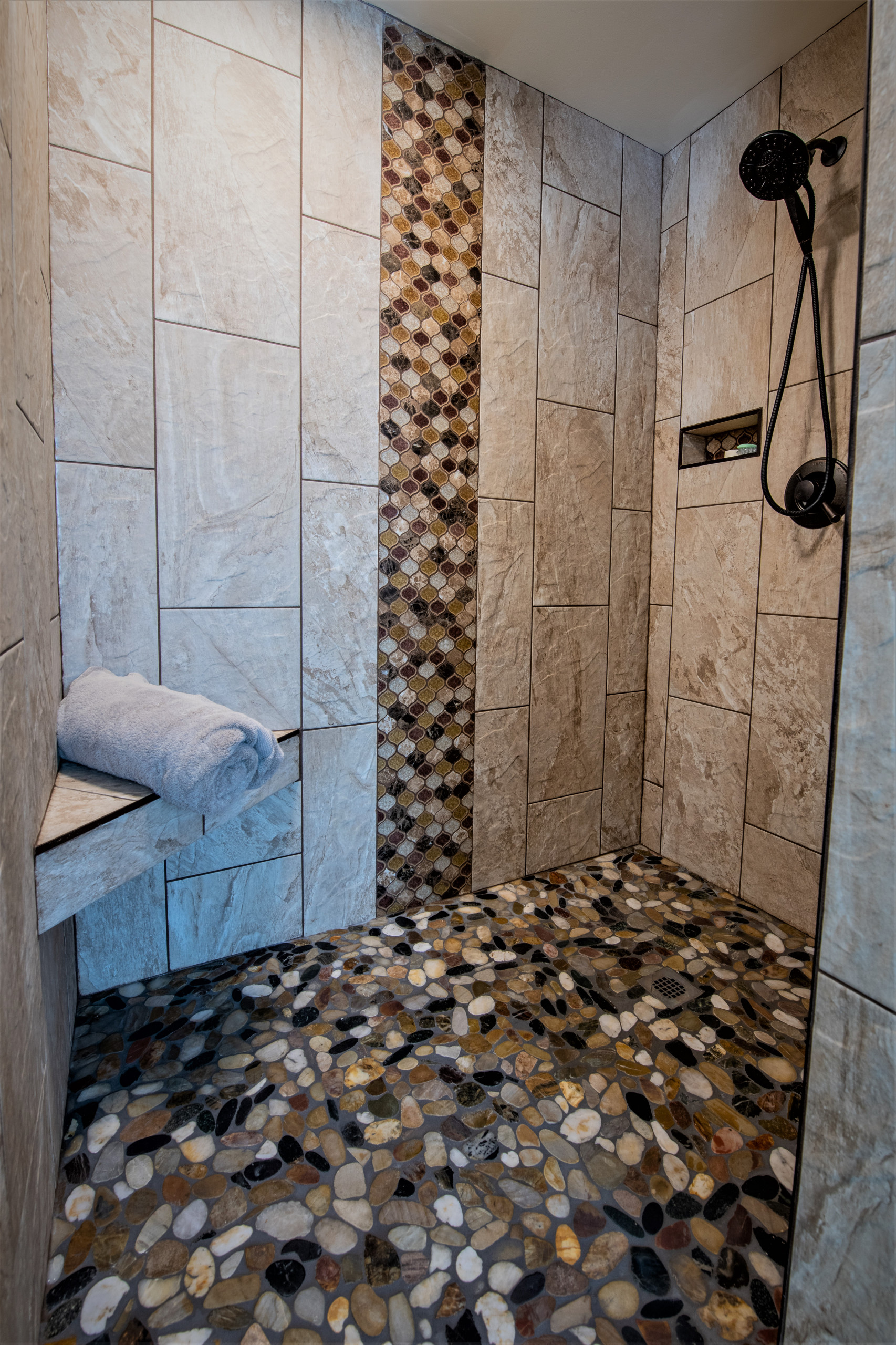 Asian contemporary inspired shower