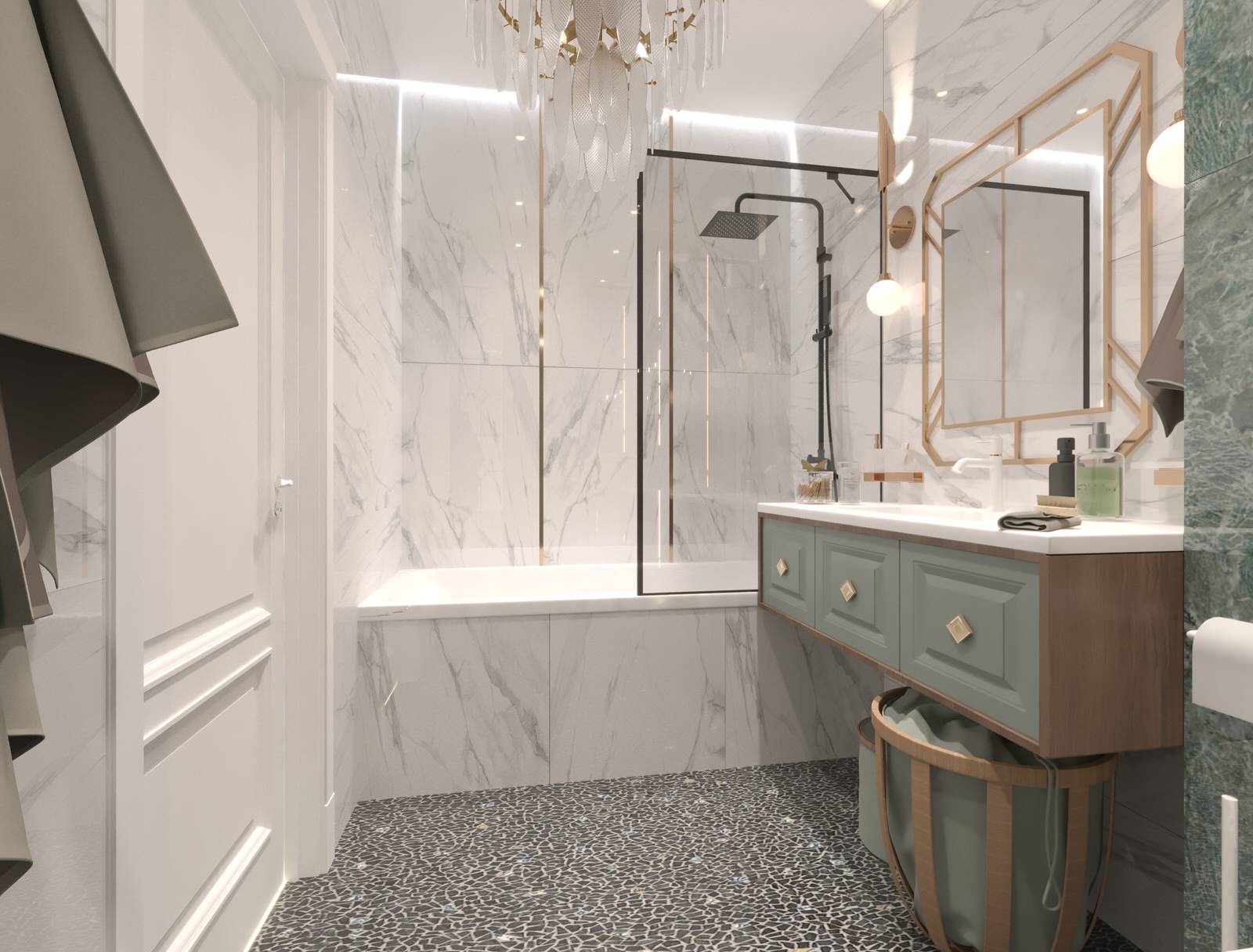 Дизайн-проект  интерьера трехкомнатной квартиры в стиле НЕОклассика