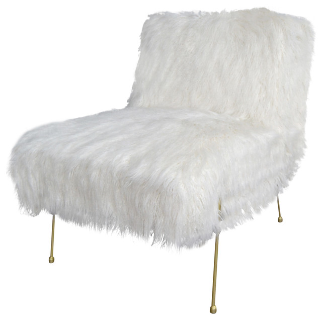 Watford Faux Fur Chair White Tropical Armchairs And Accent