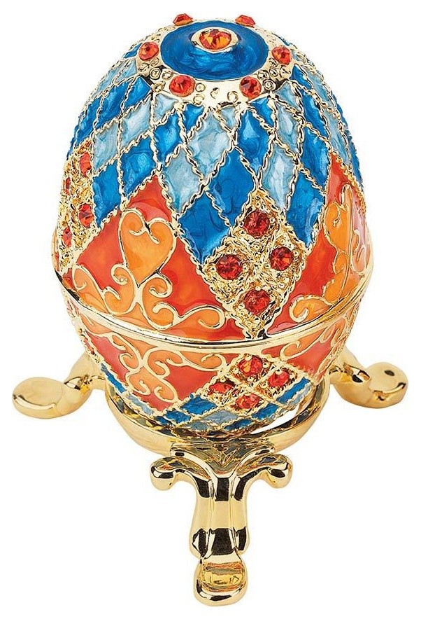 Collectible Grand Duchess Fabergestyle Enameled Eggs Traditional Decorative Objects And