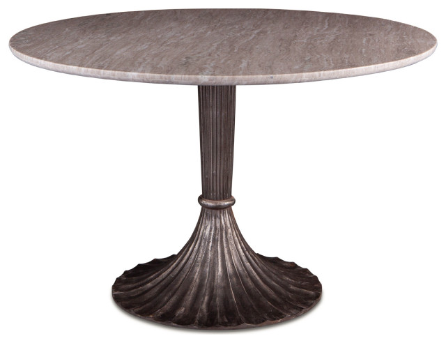 Taupe Marble Round Dining Table 48, Round 48 Dining Table