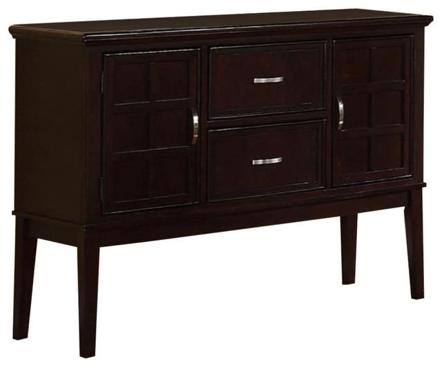 Plywood Poplar Wood Buffet Server, Espresso Transitional Buffets