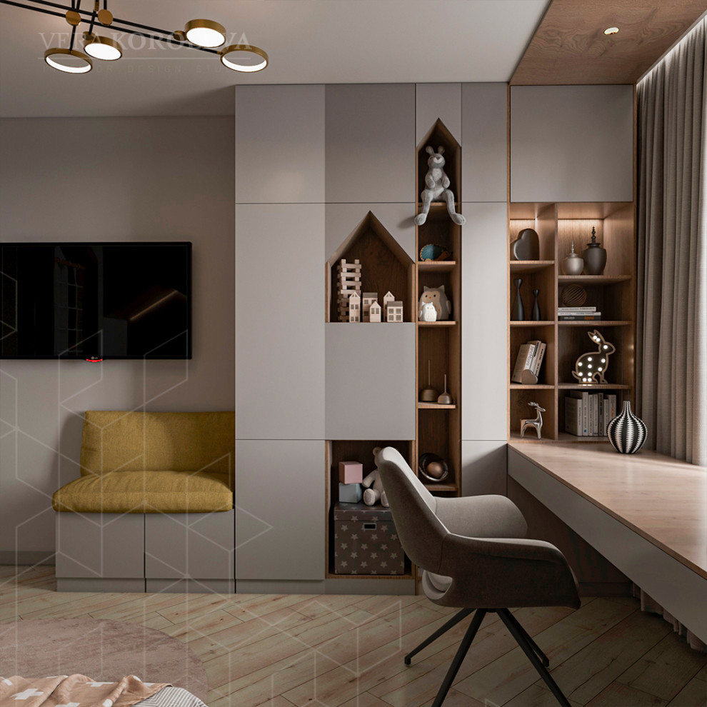 Дизайн-проект двухкомнатной  квартиры с золотыми акцентами в ЖК "Q-Мир"