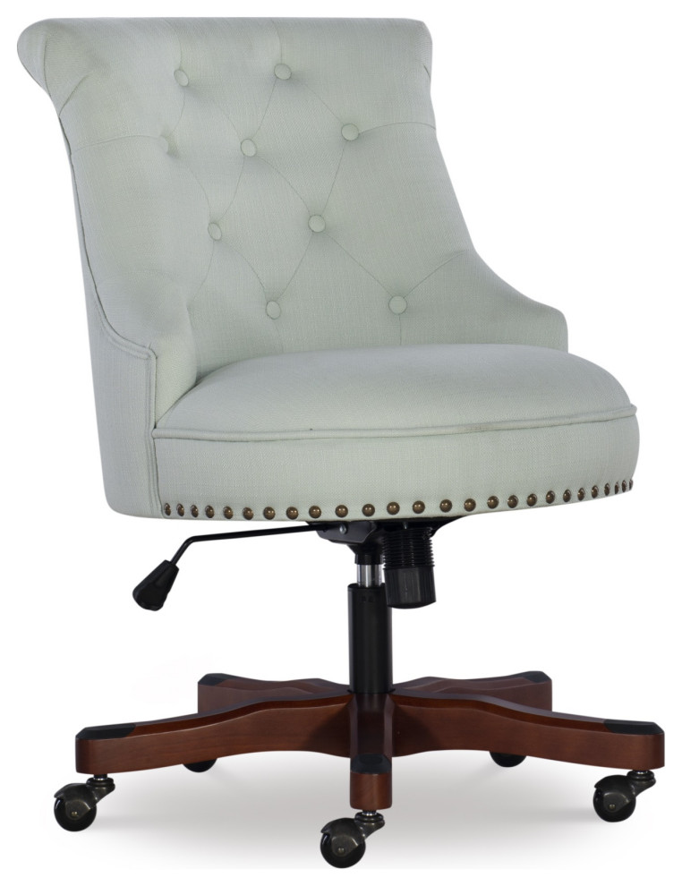 Sinclair Office Chair, Mint Green Transitional Office Chairs by