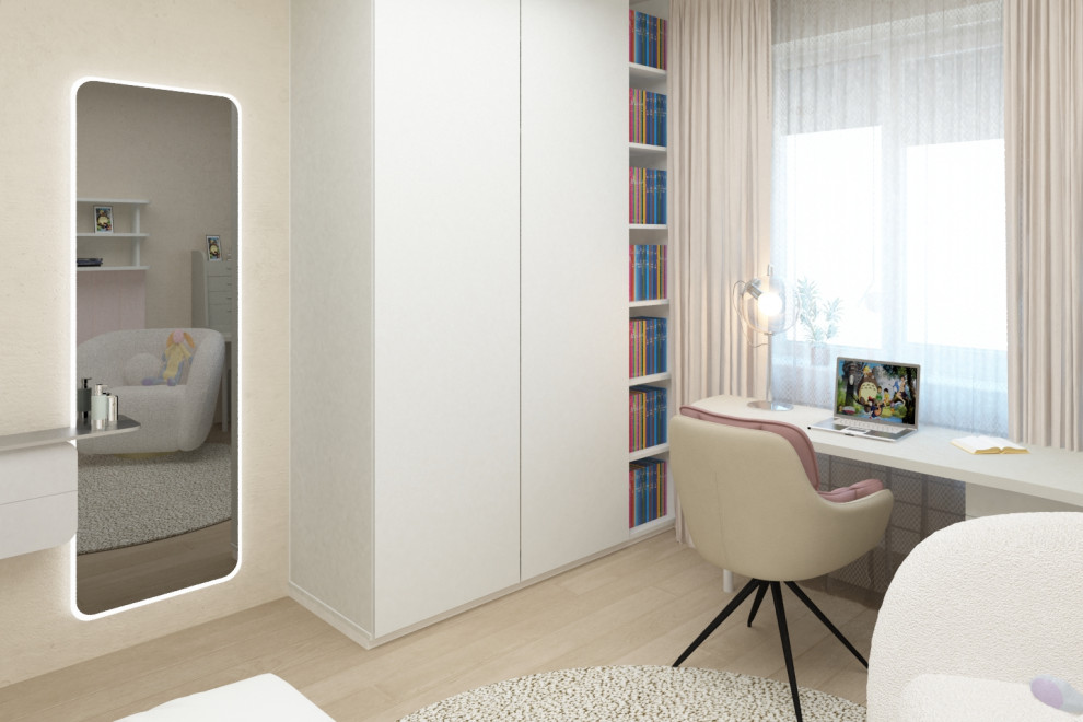 Реновация спальни девочки, ул. Скочилова. Совместный проект с В. Кархалевой