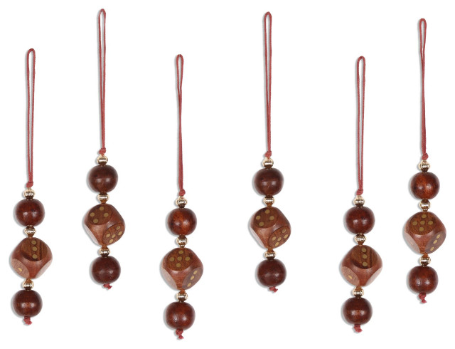 Novica Handmade Luck Wood Beaded Ornaments (Set Of 6)