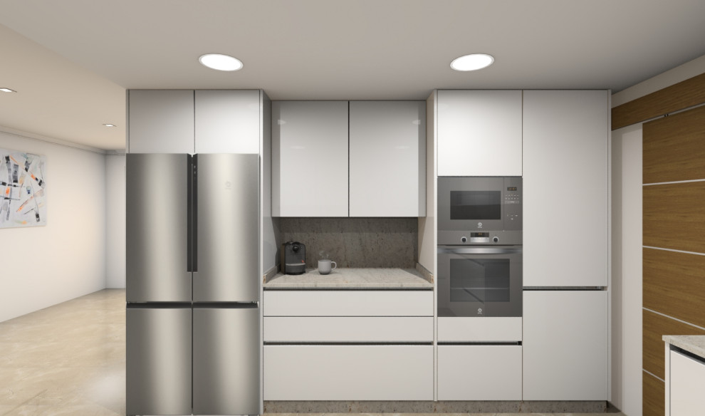 Inspiration pour une cuisine minimaliste.