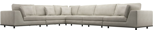 Perry 2-Arm Corner Extended Sofa, Moonbeam Fabric