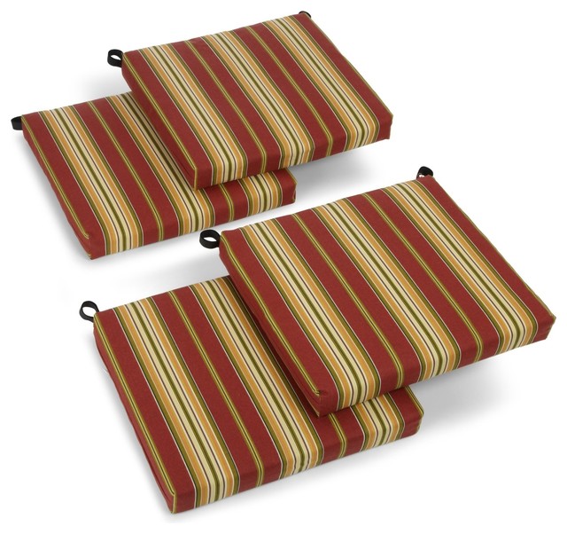 20"x21" Spun Polyester Chair Cushion, Set of 4, Rugby