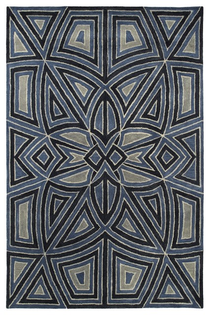 Periwinkle Modern Rug Kaleen Rosaic Collection Rug, Periwinkle, 5'x7'9