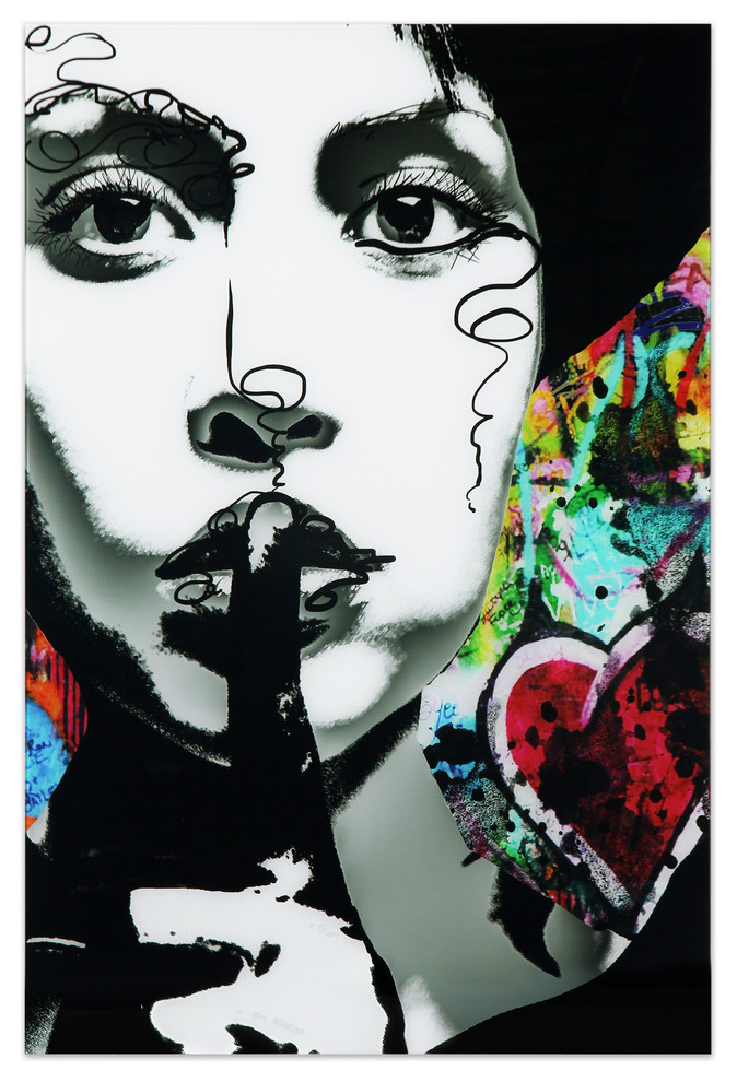 Secrets Frameless Free Floating Tempered Glass Panel Graphic Art