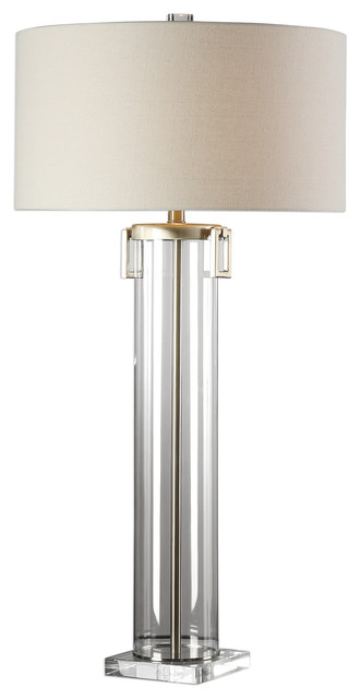 Clear Tall Cylinder Column Acrylic, Designer Acrylic Table Lamp