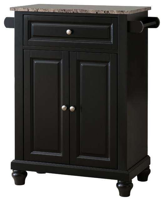 Savannah Marble-Top Kitchen Island, Black