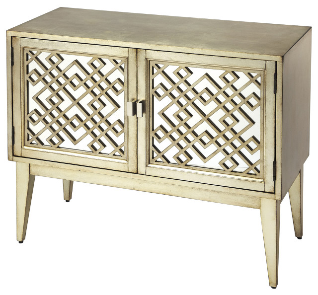 Butler Ursula Mirrored Console Cabinet Transitional Accent