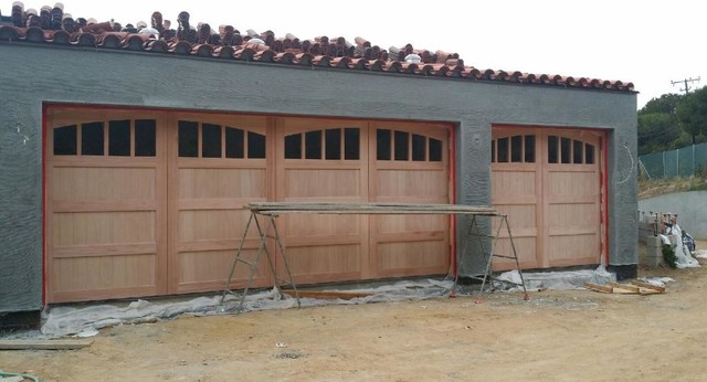 Custom Spanish Style Wood Garage Doors
