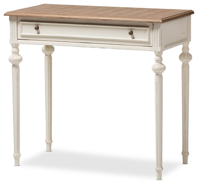 Modern Oak And Whitewash Writing Desk Farmhouse Desks And
