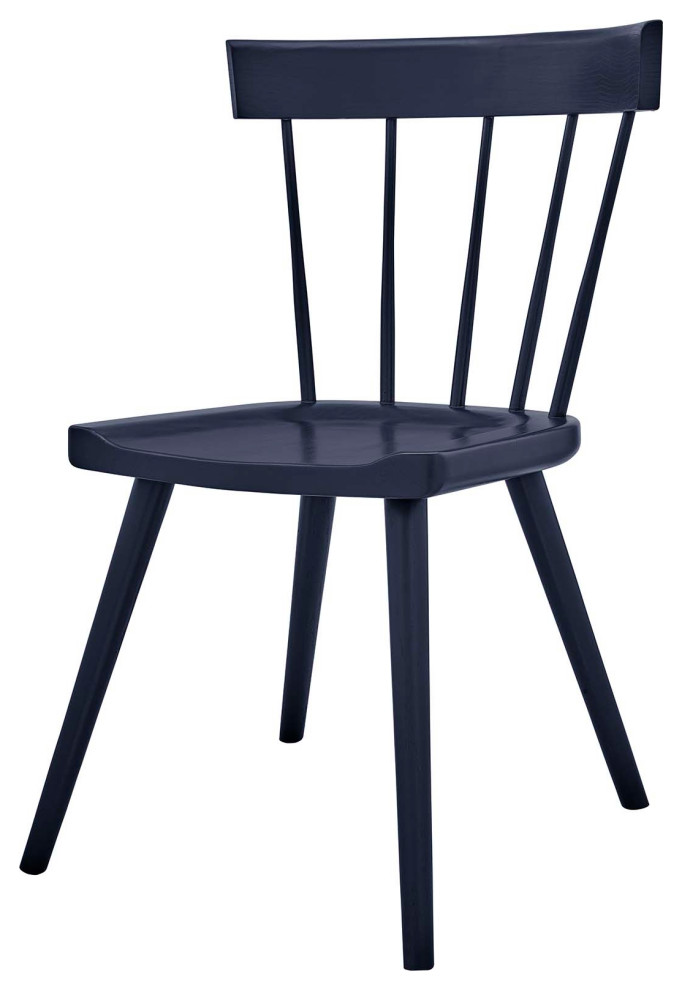 Side Dining Chair, Blue, Wood, Modern, Kitchen Bistro Restaurant Hospitality