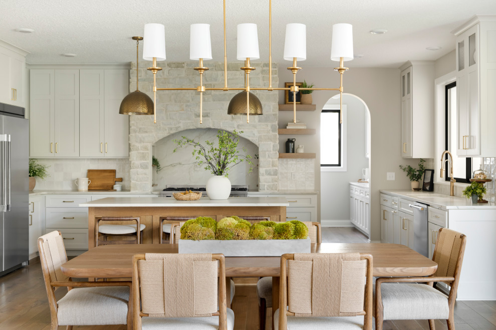 Inspiration for a french country dining room remodel in Minneapolis