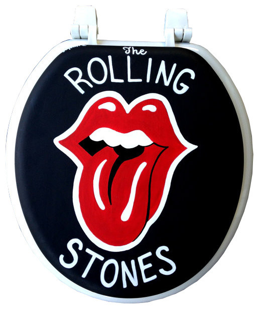 Rolling Stones Hand Painted Toilet Seat, Elongated