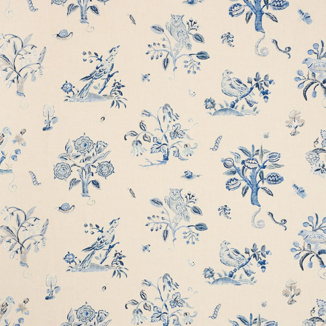 SAMPLE Schumacher Magical Menagerie Fabric, Blues - Contemporary ...