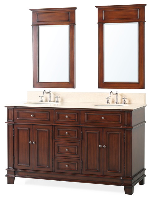 60 Sanford Double Sink Bath Vanity With Mirrors
