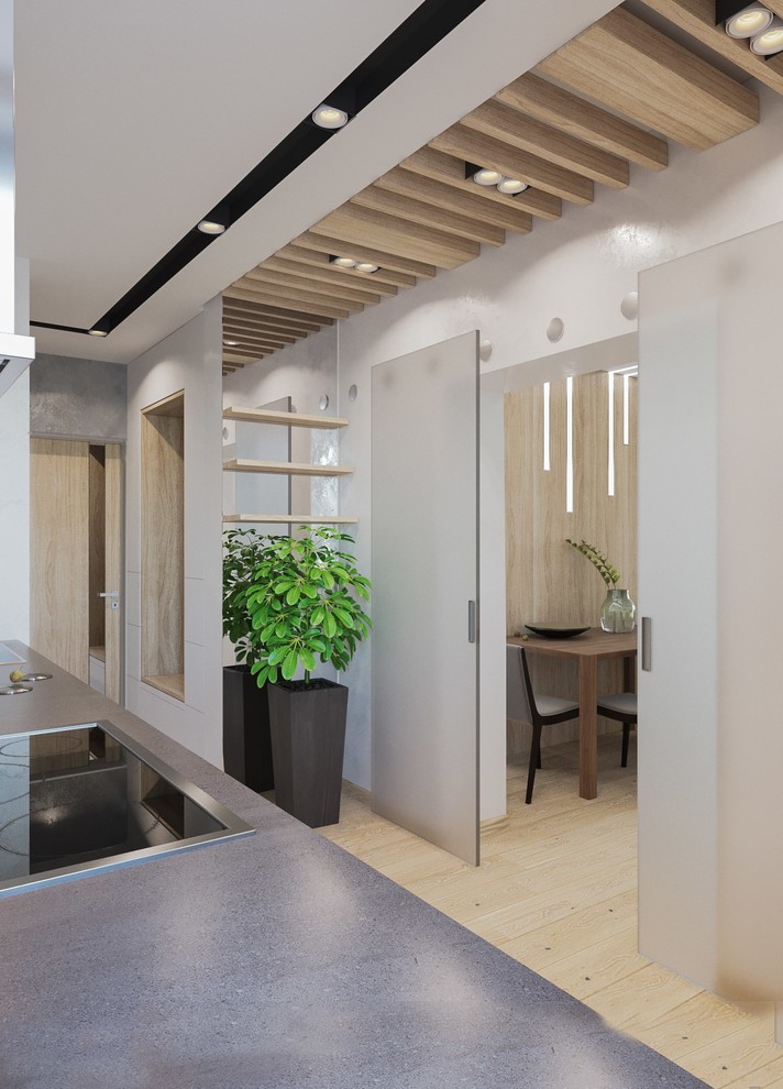 Визуализация кухни и гостинной в современном стиле для студии kv-design