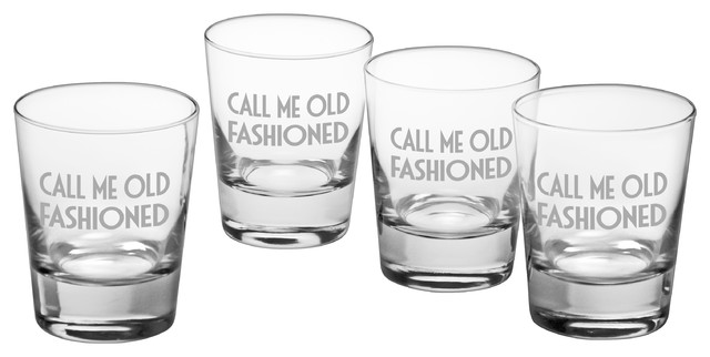 "Call Me Old Fashioned" Double Old Fashioned Glasses, Set of 4
