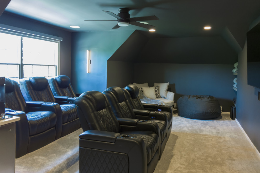 Family-Friendly Home Theatre - Transitional - Home Theater - Chicago ...