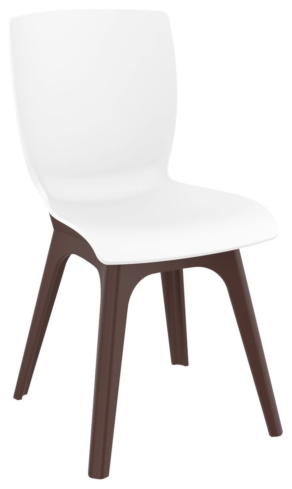 Compamia Mio PP Modern Chair, Set of 2, Brown White