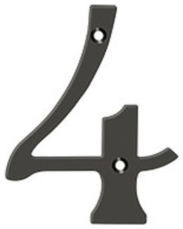 RN4-4U10B 4" Numbers, Solid Brass, Oil Rubbed Bronze