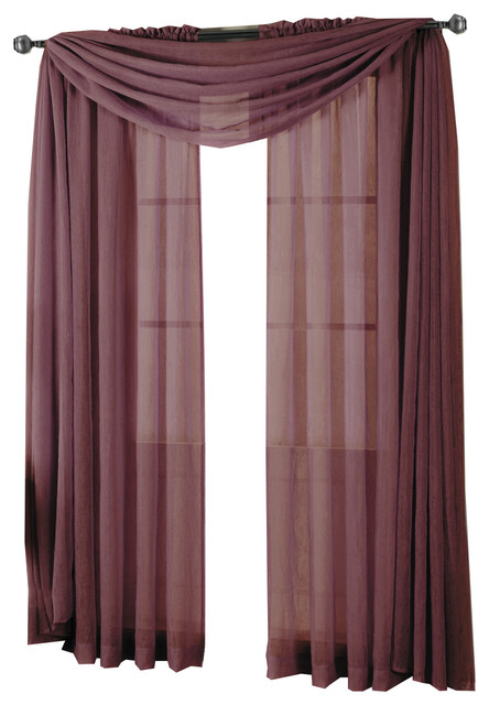 Abri Single Rod Pocket Sheer Curtain Panel Traditional