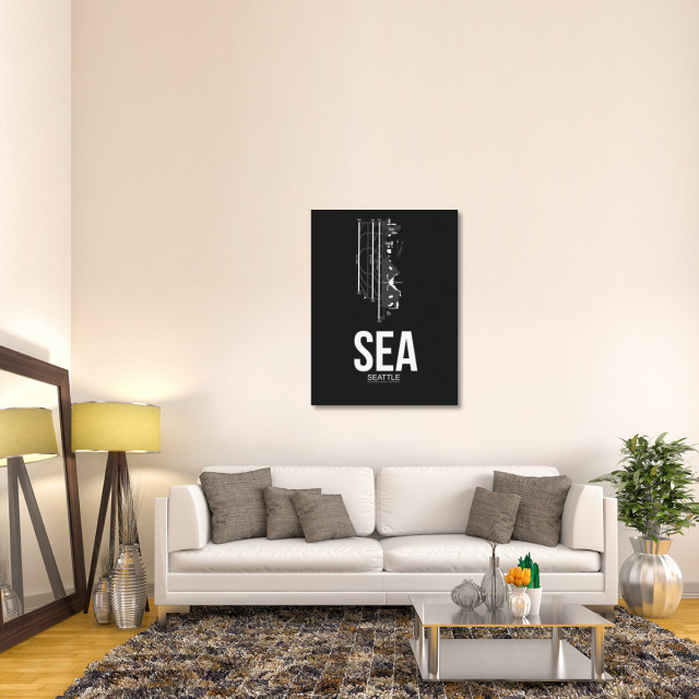 "SEA Seattle Airport Black" Fine Art Print, 36" x 48" - Modern - Prints ...