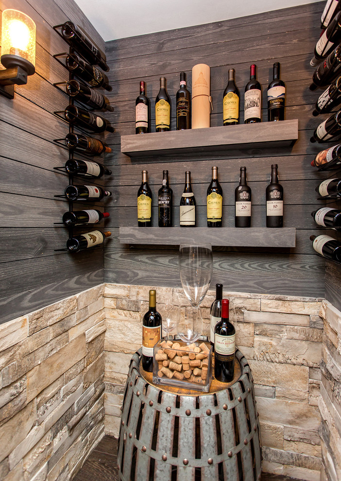 Wine cellar - transitional wine cellar idea in Other