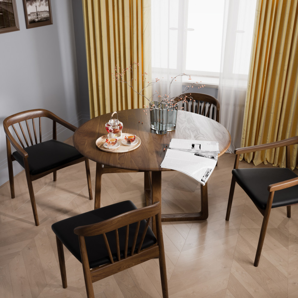 Светлая столовая с дизайнерской мебелью Artfabric