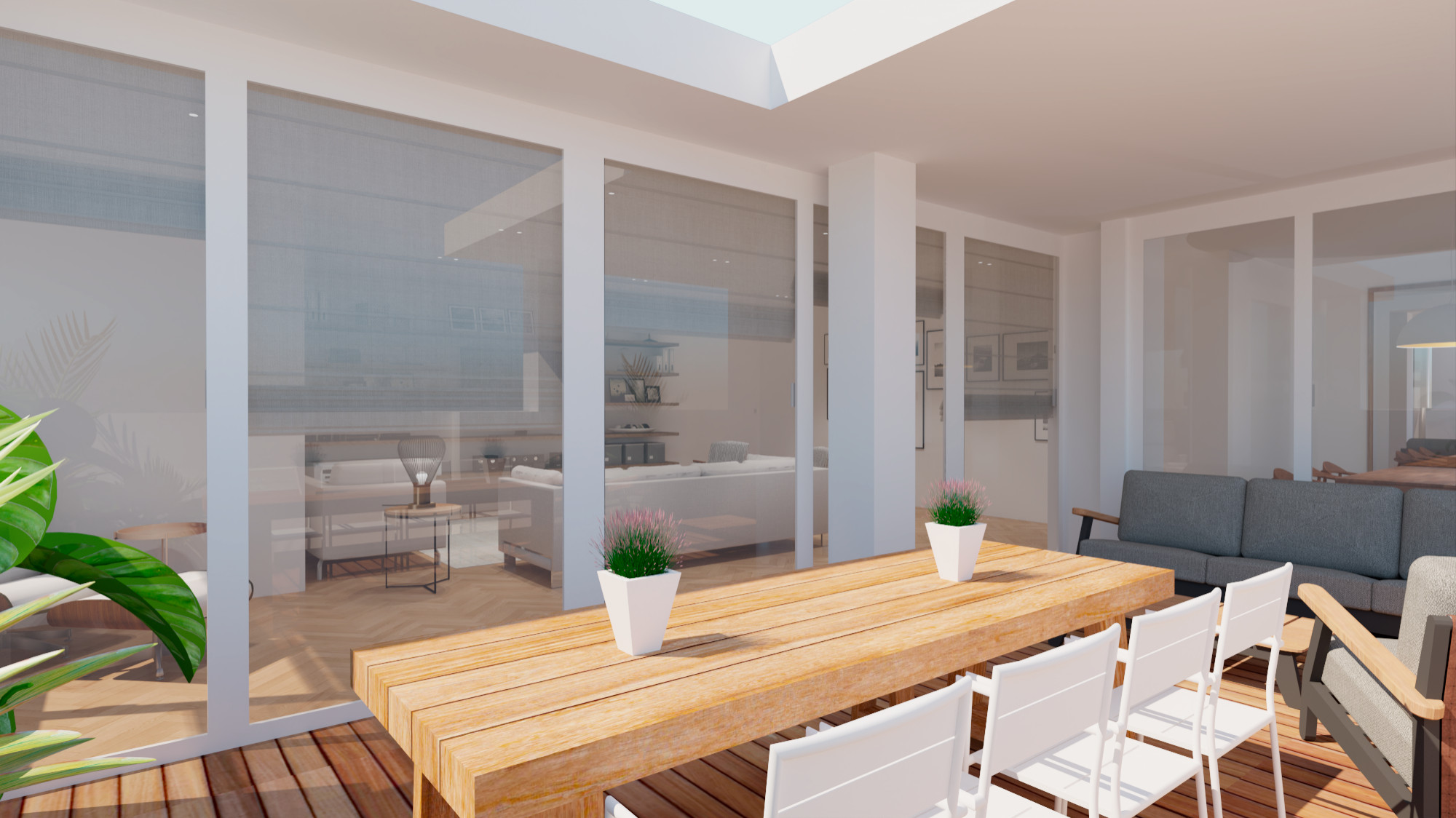 Interiorismo y decoración de piso con terraza