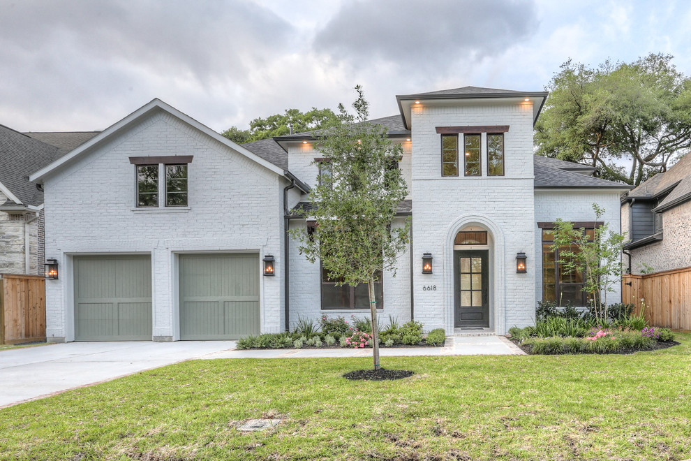 Inspiration for a transitional exterior home remodel in Houston