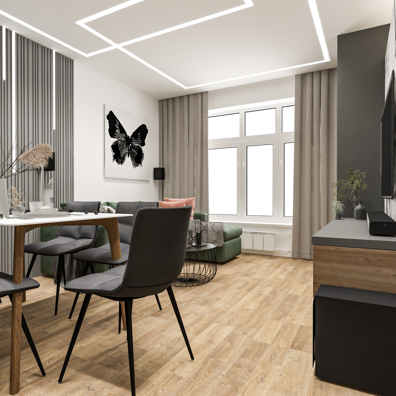 Дизайн-проект квартиры. 2022. Площадь 77,8 м.кв.