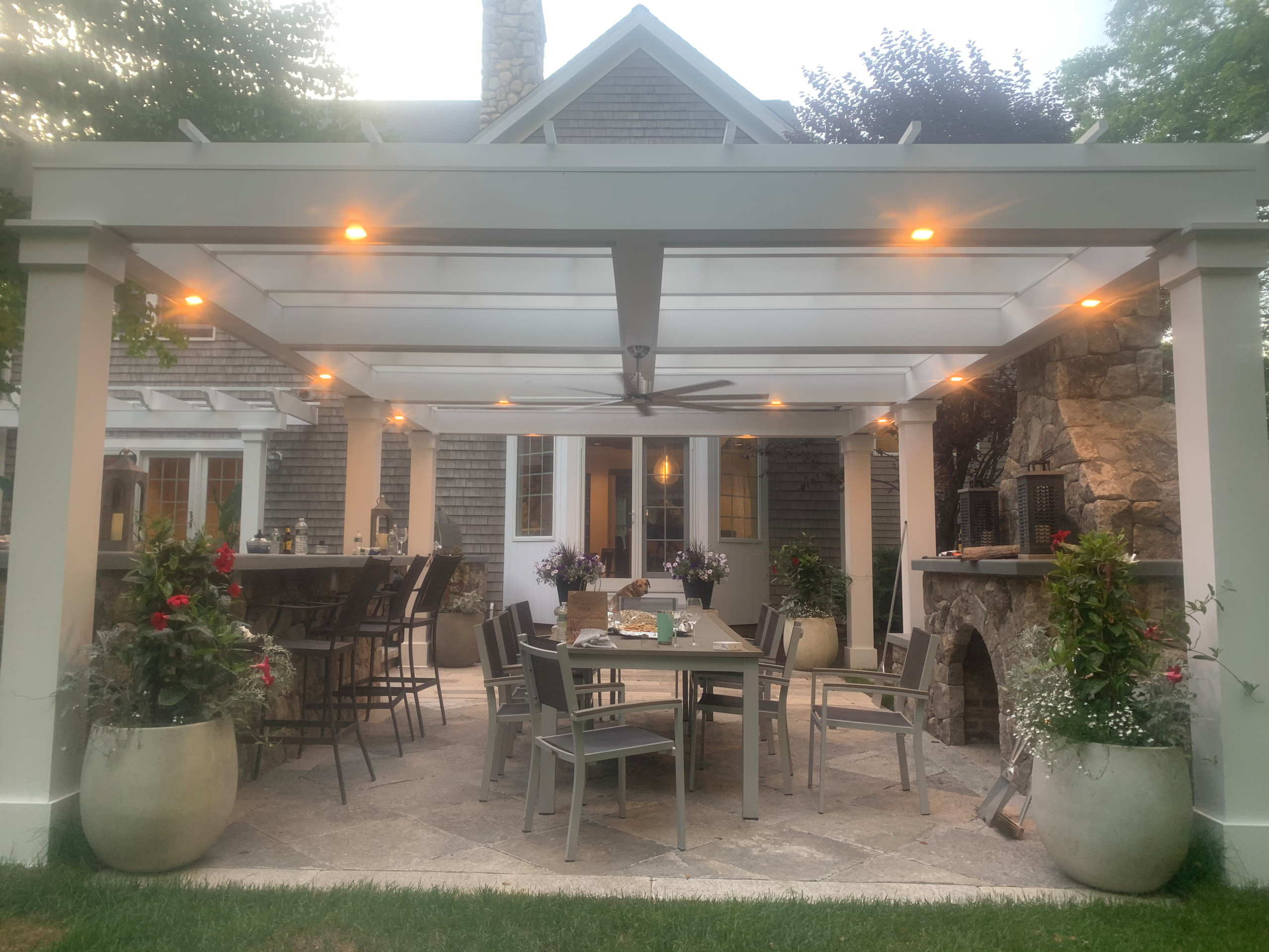 Outdoor living space pergola  Redding,ct