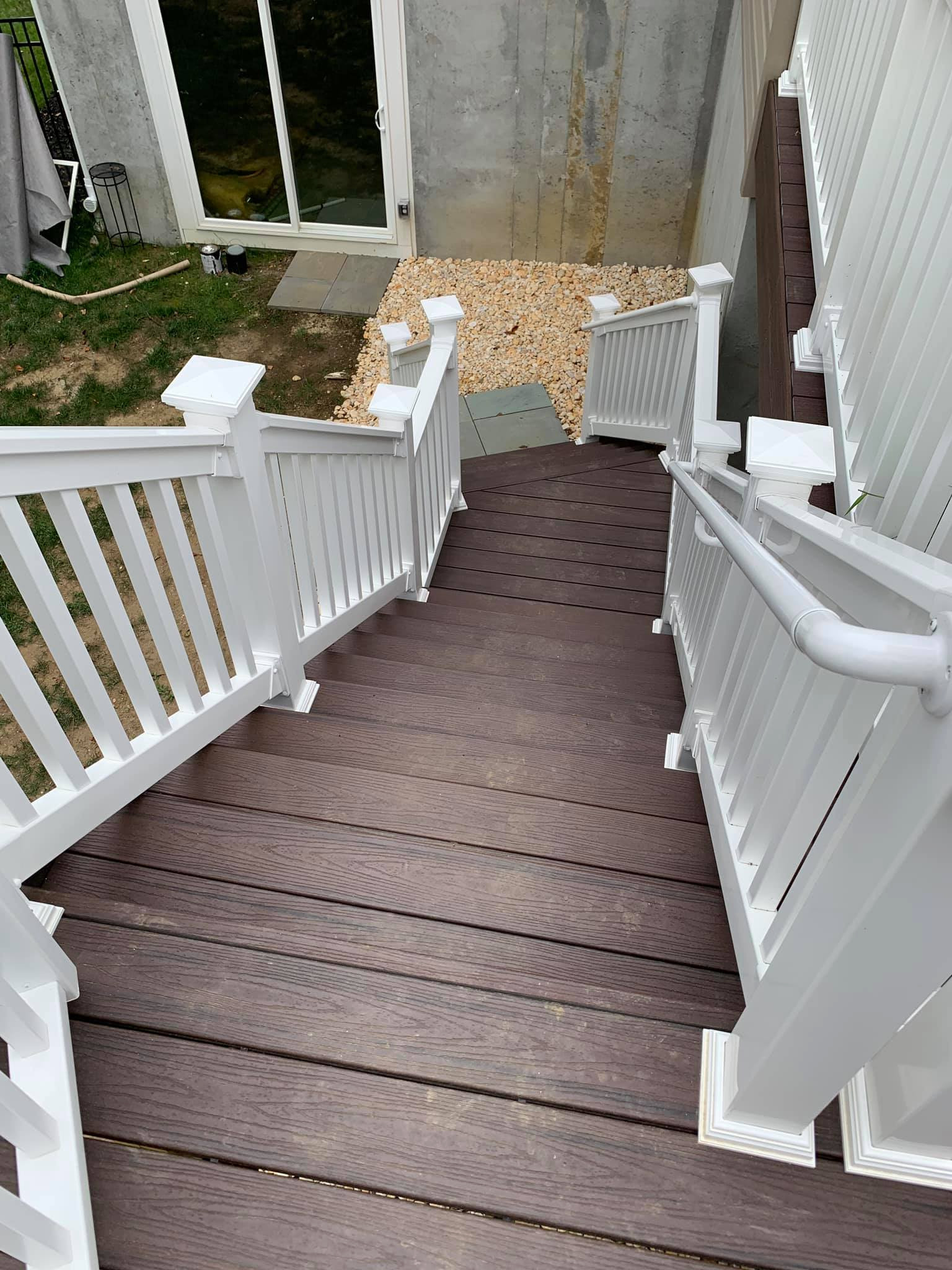 White Railing Lifted Deck