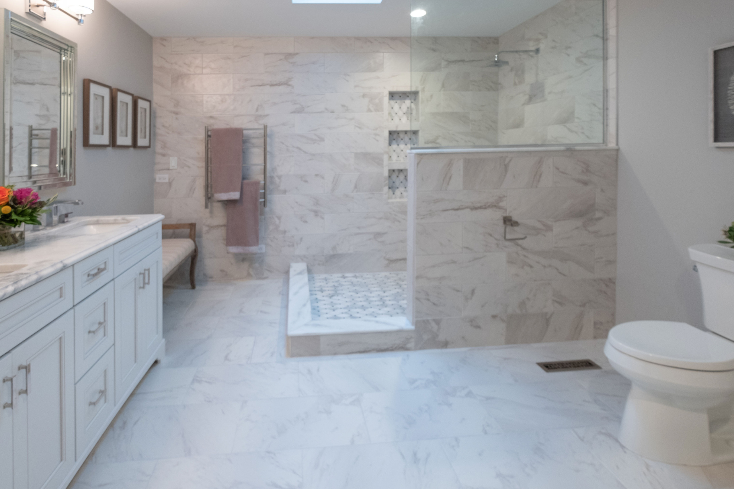 Porcelain Carrara Master Bathroom