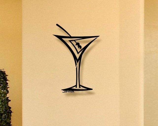 MARTINI GLASSES Cocktail Metal Wall Accent Art Decor 