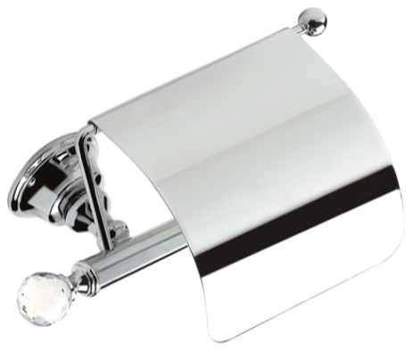 Br Covered Toilet Roll Holder With Crystal Traditional Br Covered Toilet Roll Holder With Crystal Chrome