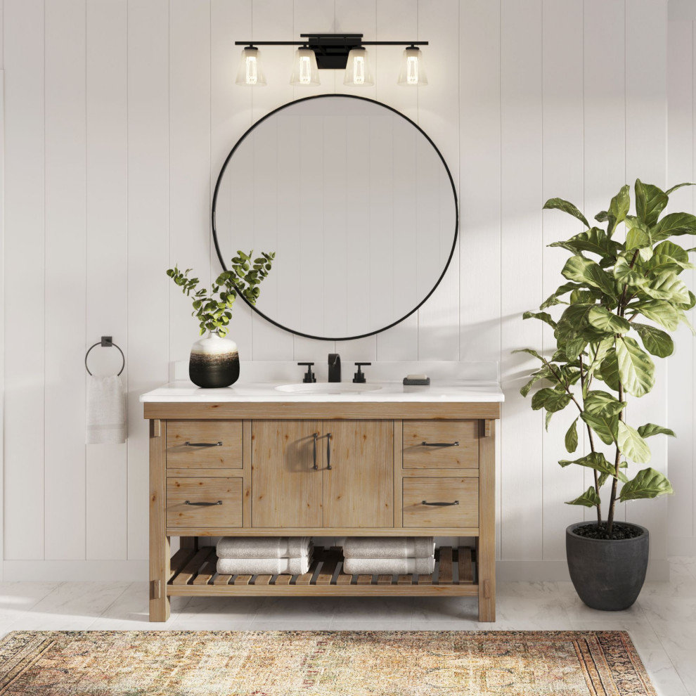 Bosque Bath Vanity, Weathered Fir, 55", Single Sink, Undermount