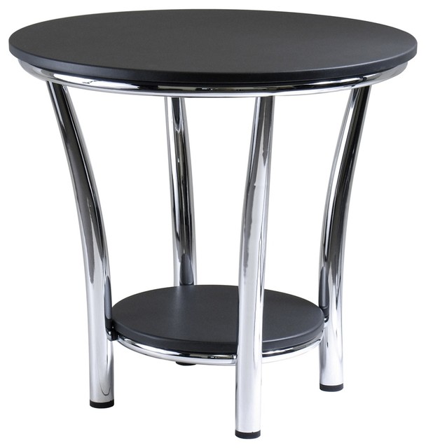 Winsome Wood Maya Round End Table Black Top Metal Legs Contemporary Side Tables And By Bisonoffice Houzz Winsome Wood Maya Round End Table, Winsome Wood Maya Round Coffee Table Black Top Metal Legs