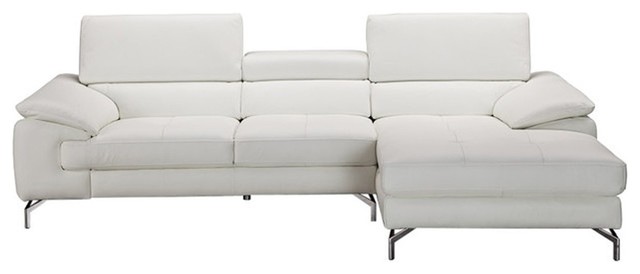 Alice Premium Leather Sectional Sofa White Left Hand Facing Chaise Alice Premium Leather Sectional Sofa White Right Hand Facing Chaise