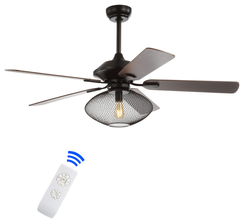 Clift 52 1 Light Ceiling Fan With Remote Black Industrial
